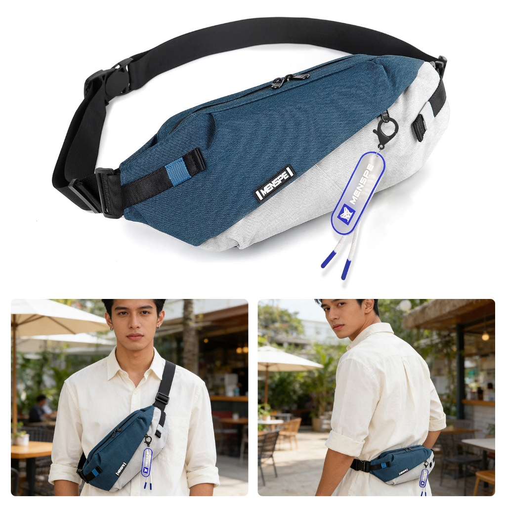 Menspe Mens Chest Bag Shoulder Bag Large Capacity Shoulder Bag Wear-resistant Cross body Shoulder Pouch Man Shoulder Bag Leisure Shoulder Bag