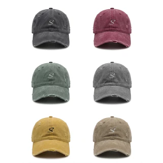 SEOULSHIRTS CAP หมวกแก๊ป ปักโลโก้ สีฟอกแบบขาด ปรับขนาดได้ ใส่ได้ชายและหญิง H4