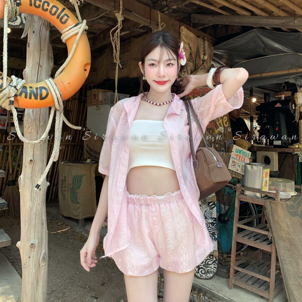💰Mahahengcloset💰ชุดเซต 2 ชิ้น เสื้อเชิ้ต+กางเกงทรงบอลลูนสีพาสเทล ใส่แล้วน่ารักปังมากแม่🌸 รูปที่ 6