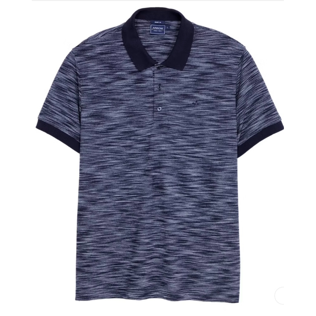 ARROW POLO เสื้อโปโล ผ้าลาย Slub ทรง Smart  สีกรม MPCM934 NV Size L
