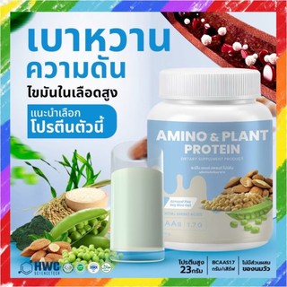 Amino & Plant Protein โปรตีนพืช 23กรัม อะมิโน แอนด์ แพลนท์  ควบคุมน้ำตาล ความดัน ทานได้ เสริมข้อและกระดูก 1 กระป๋อง 240