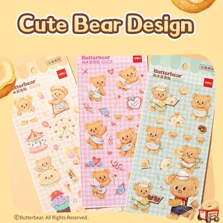 (Nusign X Butterbear) สติกเกอร์ สติกเกอร์กันน้ำ สติกเกอร์หมีเนย บัตเตอร์แบร์ (คละสี/ลาย 3 สี)