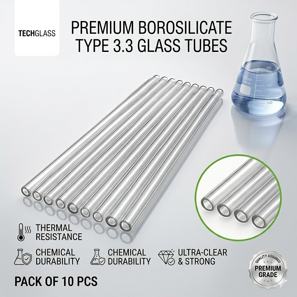 TRIVIWAT [10 ชิ้น ] 235  มิลลิเมตร OD  7 มิลลิเมตร 2  ผนังหนา 1 มิลเมตร Borosilicate แก้วเป่า Tube