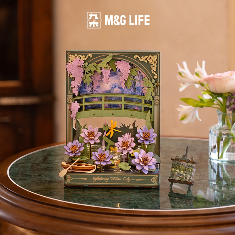 M&G LIFE x ROWOOD Artificial Flower Model Wooden Assembly Model for Children's Toys