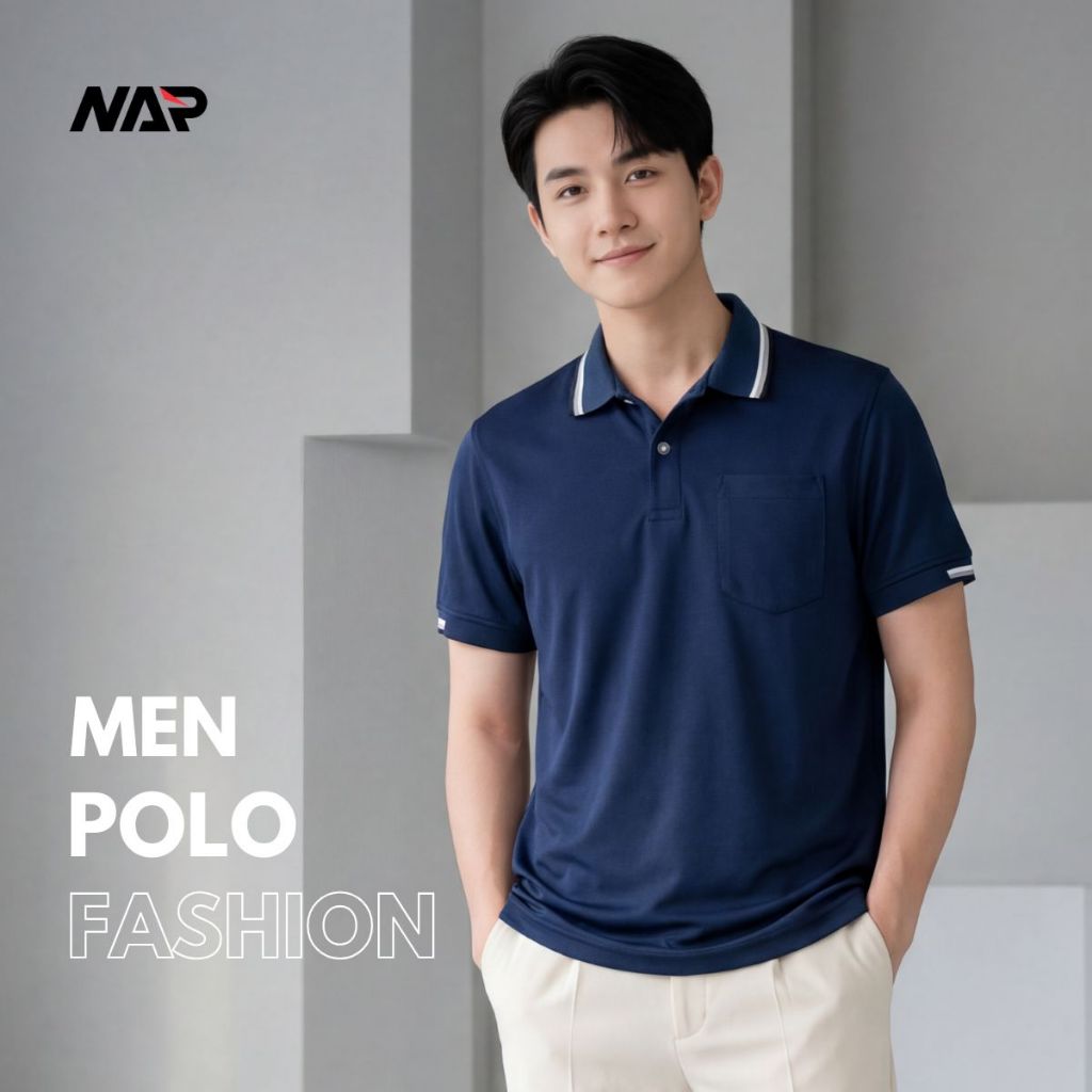 เสื้อโปโล เสื้อโปโลชาย แขนสั้น เสื้อคอปกชาย สีพื้น NAP Polo ไซส์ S M L XL XXL ใส่ได้ทั้ง ช ญ made in Thailand