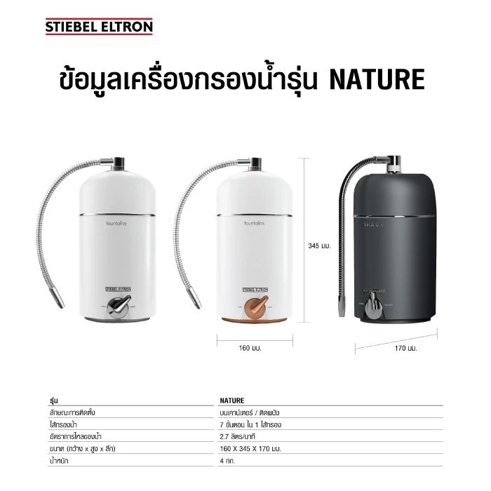 STIEBEL ELTRON เครื่องกรองน้ำดื่ม รุ่น FOUNTAIN 7S ระบบ Ultrafiltration (UF) 7 ขั้นตอนใน 1 ไส้กรอง ติดตั้งง่าย thumbnail 7