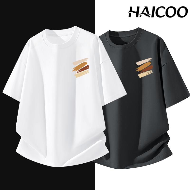 🔥ร้อนแรง🔥เสื้อยืดแขนสั้น Unisex เนื้อผ้านุ่มลื่น คอตตอน 100% กระชับตัวพอดี ใส่สบาย ลาย HAICOO สวยงาม 220G ผ้าหนา