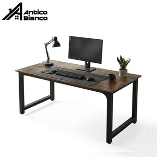 Antico โต๊ะคอม โต๊ะทำงาน โครงเหล็ก สีน้ำตาลรัสติก ผิวกันน้ำ …