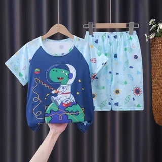 ชุดนอนเด็กแขนสั้นพิมพ์ลายน่ารัก Size110cm-150cm นื้อผ้านุ่มใส่สาย