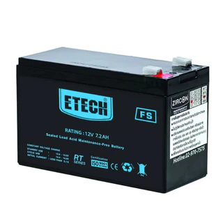แบตเตอรี่สำรองไฟ ETECH 12V 7.2Ah สำหรับเครื่องสำรองไฟทุกยี่ห้อ