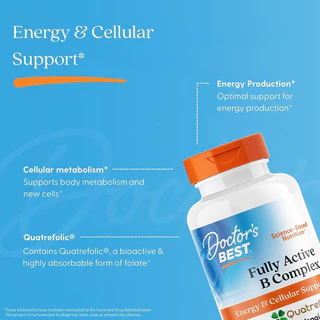Doctor's Best, Fully Active B Complex with Quatrefolic, 30 Veggie Caps