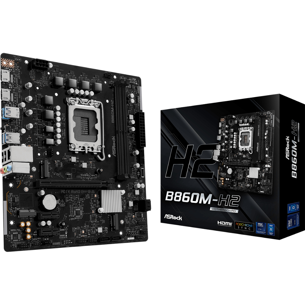 MAINBOARD (เมนบอร์ด) ASROCK B860M-H2 DDR5 LGA1851 Micro ATX (Warranty 3Y)