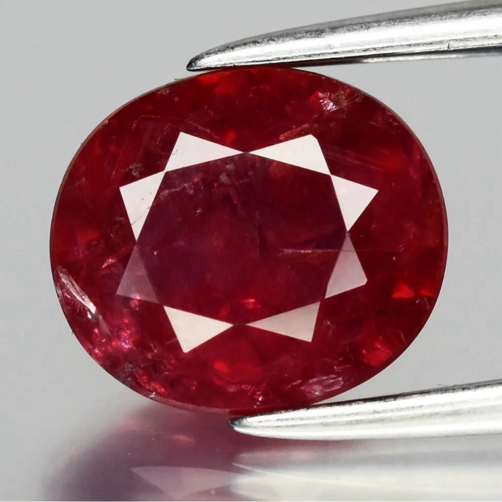 Natural Siam Ruby Sapphire 3Carats Genuine Gemstones, Daily Auspicious Gemstones 7.9x9mm