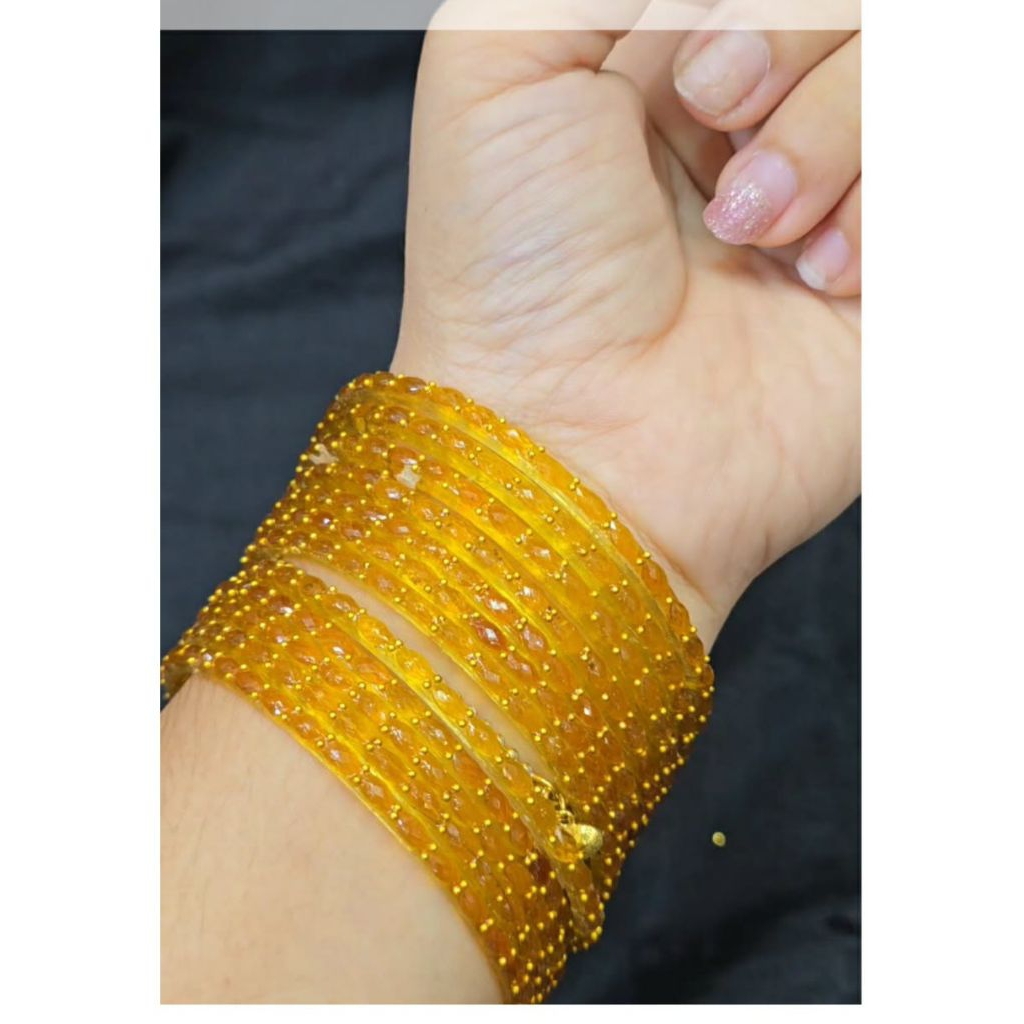 กำไลแก้วอินเดีย 12วง  สีสันสวยงาม ขนาด S, M, L, XL Indian Glass Bangles