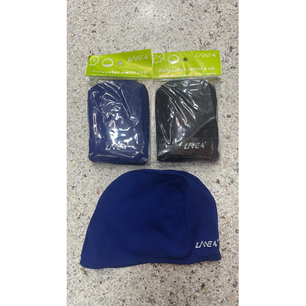 หมวกว่ายน้ำ วัสดุผ้าโพลีเอสเทอร์  Polyester Swim Cap ( Lane4)
