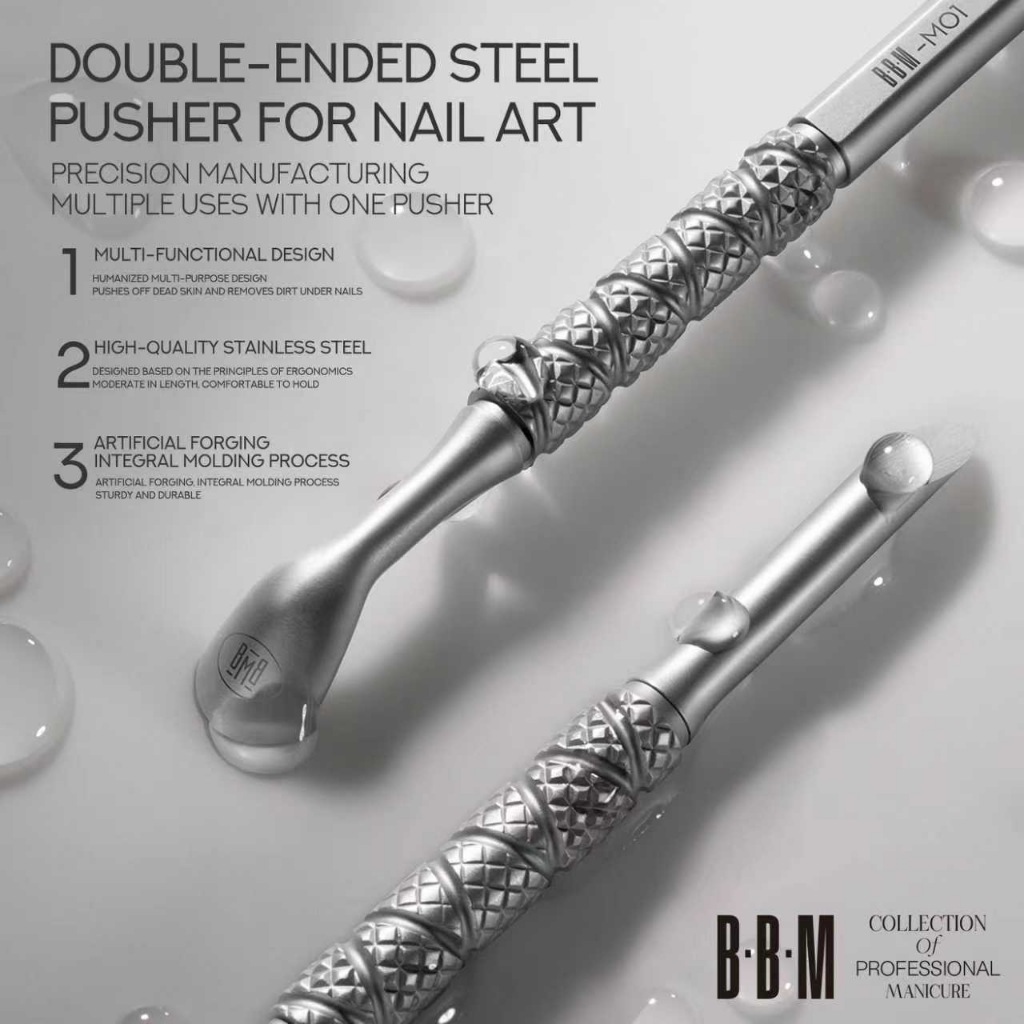 Double end steel Pusher BBM M01 พุชเชอร์ดันหนังเล็บ