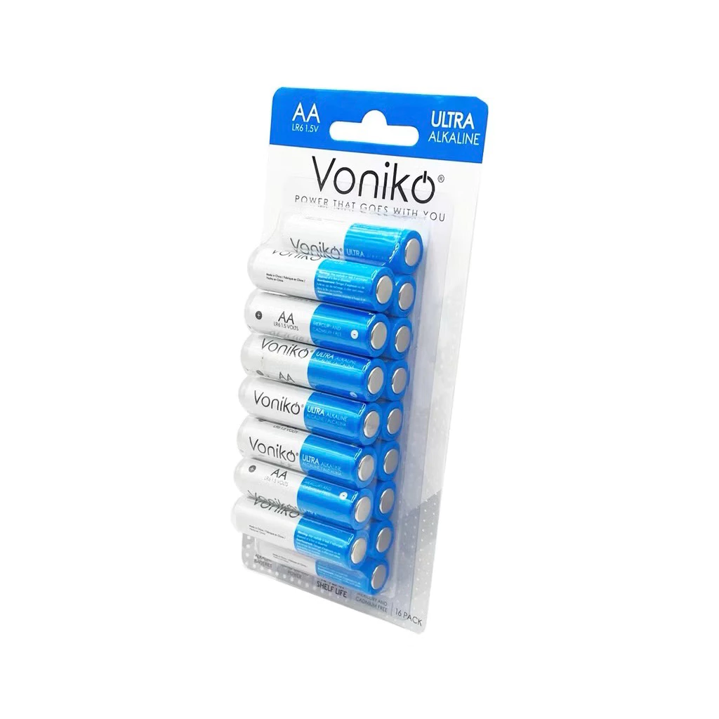 VONIKO ถ่านอัลตร้าอัลคาไลน์ LR6 AA,AAA 1.5 โวลต์ (16 ก้อน/แพ็ก)