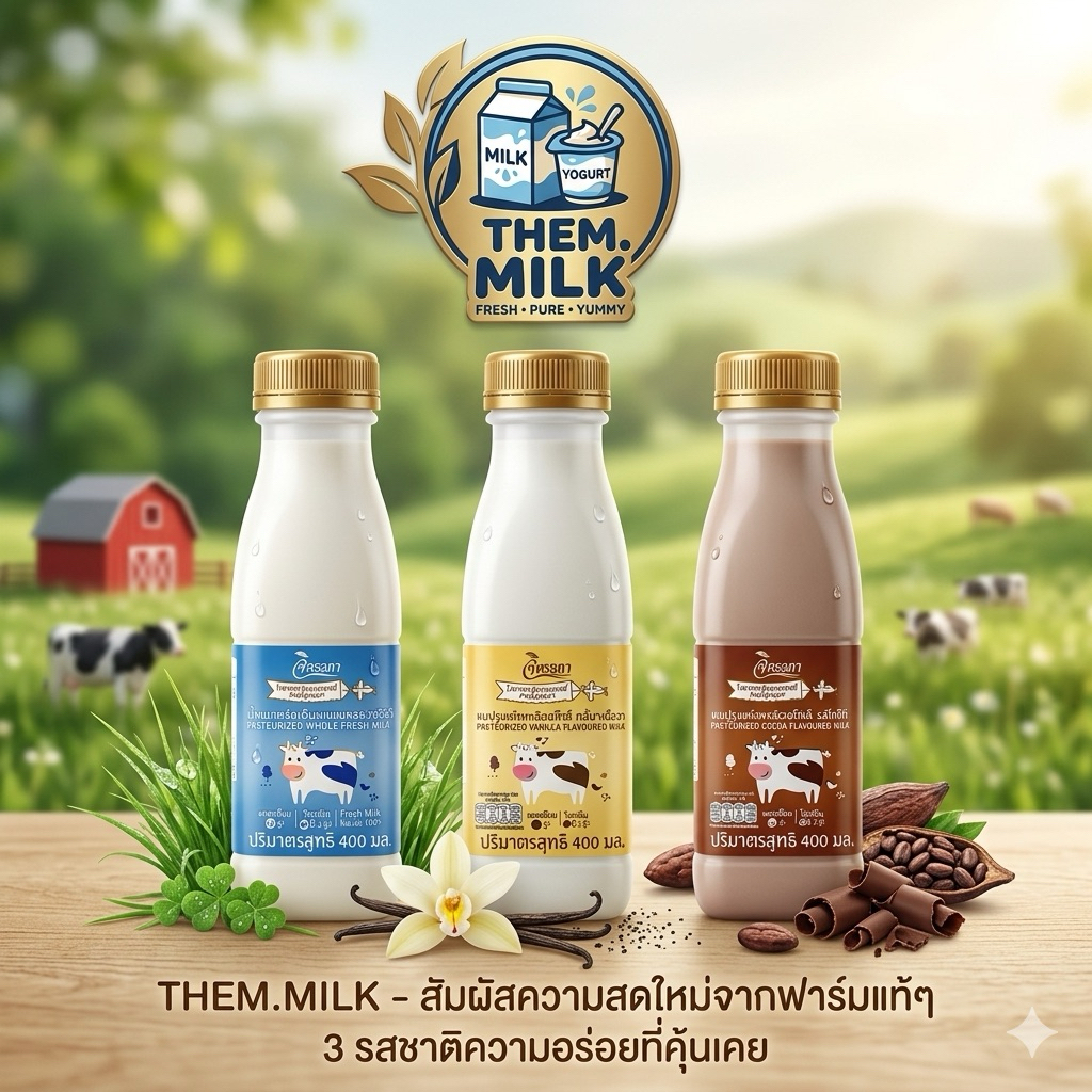 Jitlada จิตรลดา นมปรุงแต่งพาสเจอร์ไรส์ 400มล.
