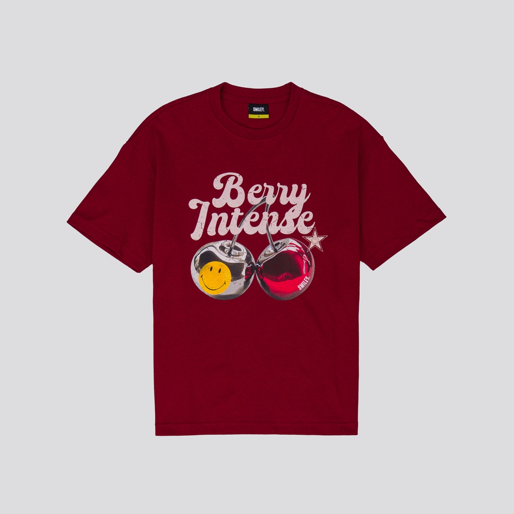 SMILEY® MAROON BERRY INTENSE OVERSIZED TEE SHIRT