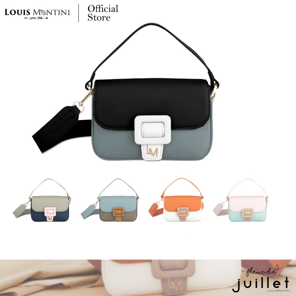 [Clearance sale] Louis Montini (Fleur De Juillet) กระเป๋าผู้หญิงสะพายข้าง Women's Shoulder Bag  Larkspur #20 - LY20
