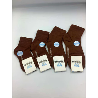 ถุงเท้านักเรียนสีน้ำตาลข้อสั้น12คู่Topsox