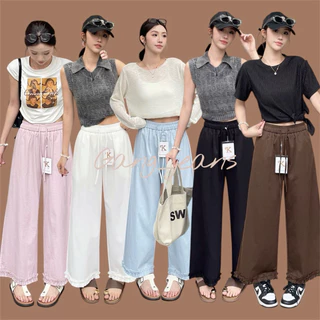 Gang_jeans#26809(K)กางเกงขายาว ทรงขากว้าง เอวยางยืดสไตล์มินิมอล รุ่น Cozy Wide Pants