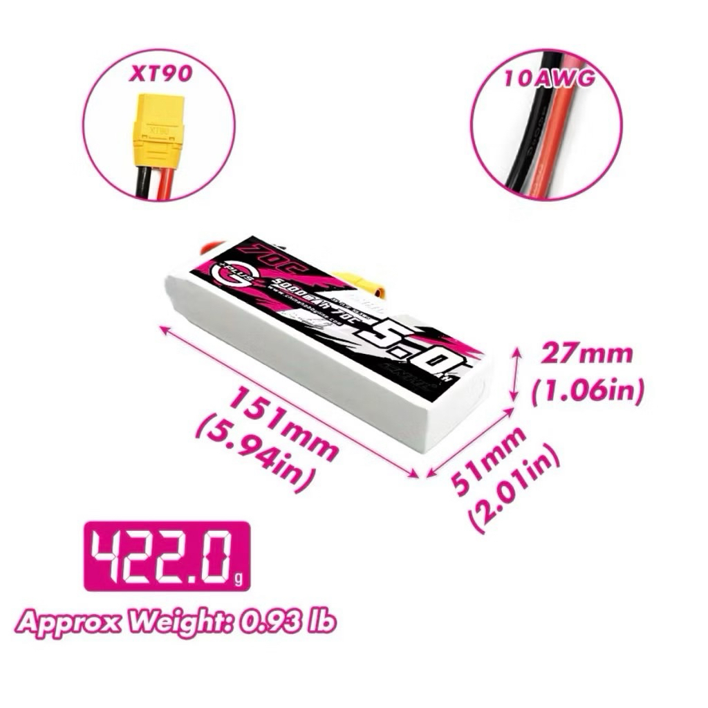 CNHL Lipo 3S 11.1V 5000mAh 70C (XT90)