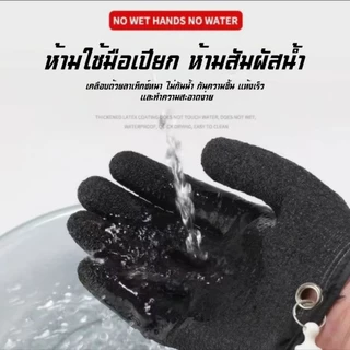 ถุงมือตกปลาสำหรับตกปลาทะเลและตกปลาเหยื่อปลอม ทำจากลาเท็กซ์ ป้องกันน้ำ กันบาด และกันเจาะ