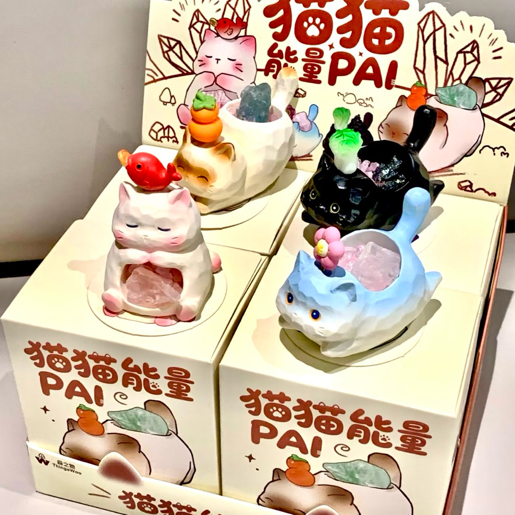 [ พรีออเดอร์ ] 🐈 กล่องจุ่มน้องแมวหินมงคล แบบนอน กล่องสุ่ม หินมงคลตั้งโต๊ะ ของตกแต่งโต๊ะ หินมงคลน่ารัก 💗