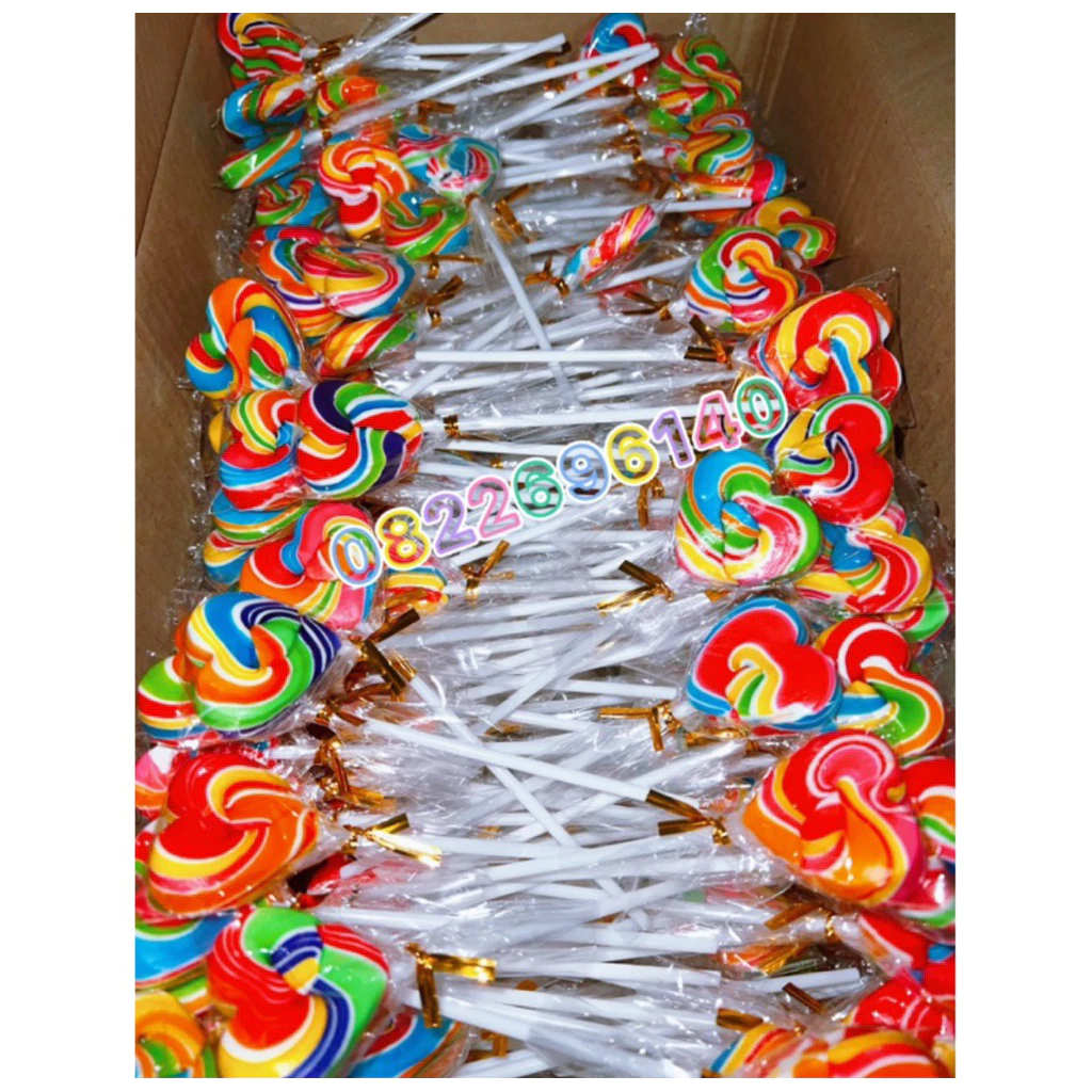🍭🌈ถูก‼️10อัน/20อัน/50อัน อมยิ้มสายรุ้งน่ารักมาก🍭🌈ขนาด1นิ้วค่ะ