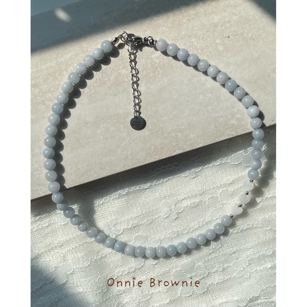 [ พร้อมส่ง ] Baby Blue Necklace | สร้อยคอหิน เบบี้บลู | Onnie Brownie