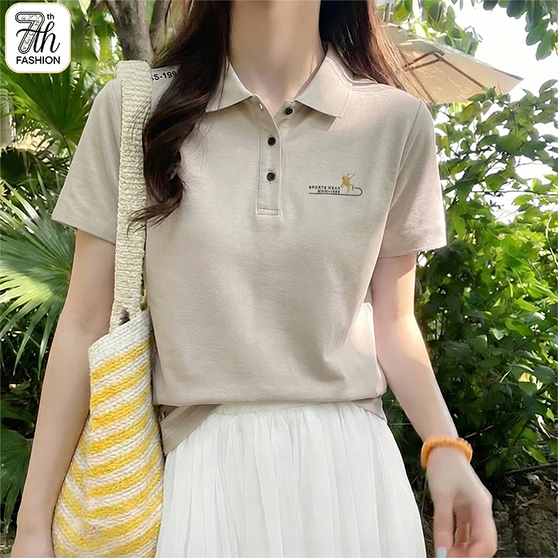👕 Women's Polo T-Shirt Casual Feel M-3XL Plus Size สตรีเสื้อโปโลคุณภาพสูง ระบายอากาศดี ใส่สบายทั้งวัน