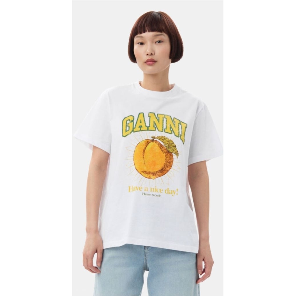 Ganni peach tshirt XS