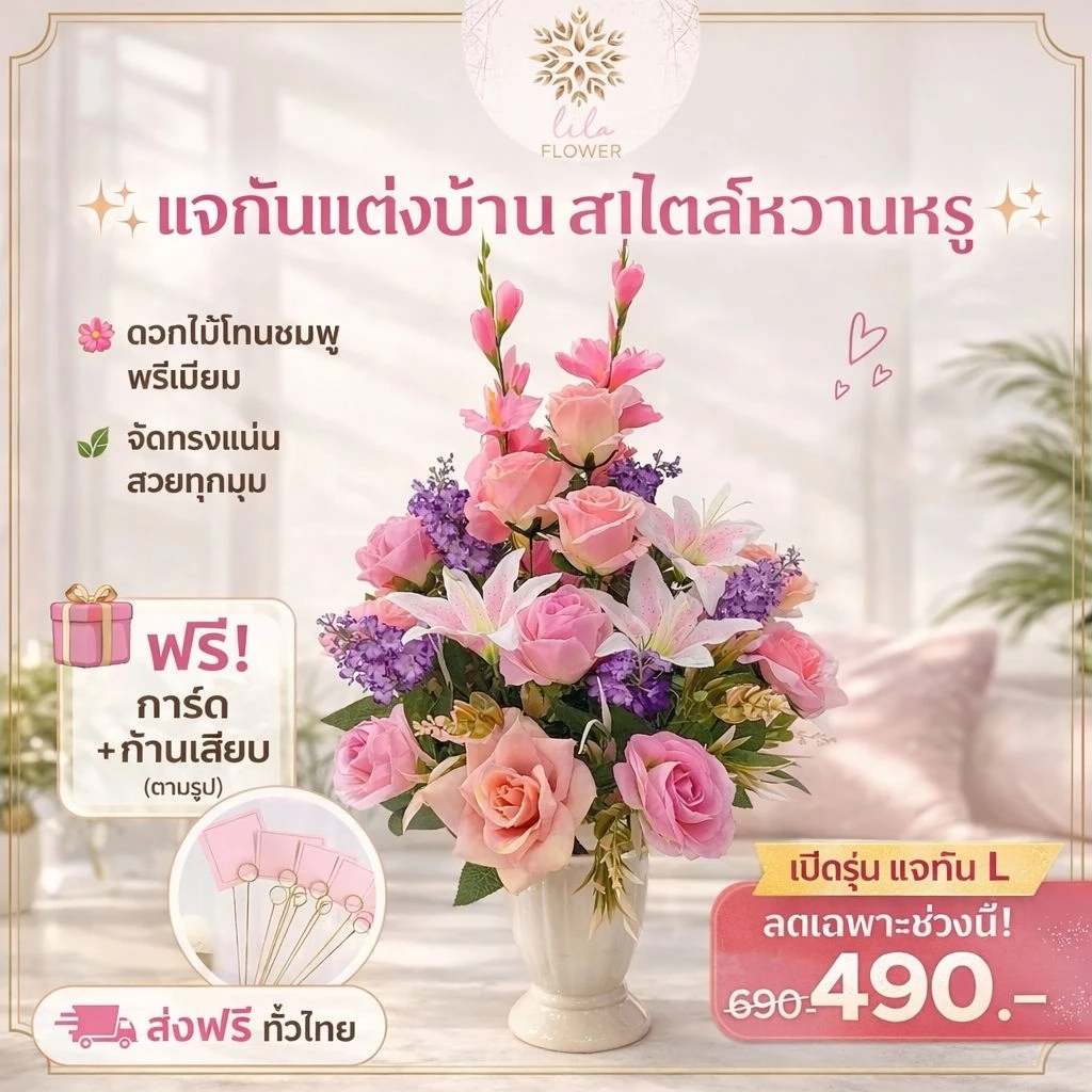 (แจกันแบบสุ่ม)ฟรีก้านเสียบ+การ์ด แจกันดอกไม้ประดิษฐ์ แจกันดอกไม้ปลอม งานเกษียณ ดอกไม้ขึ้นบ้านใหม่ แจกันแสดงความยินดี