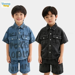 YO238 ชุดเซ็ตเด็กสุดฮิต งานยีนส์นิ่มใส่สบาย สไตล์มินิมอลคูลๆ เท่ไม่เหมือนใคร