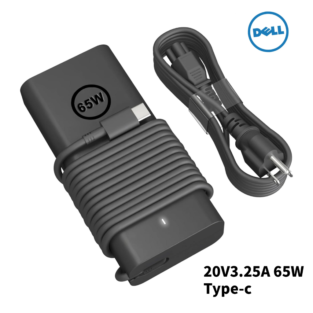อะแดปเตอร์โน๊ตบุ๊ค Dell 65W 20V3.25A Type-c Latitude 5430 5530 etc Chromebook3100 XPS Laptop Adapter
