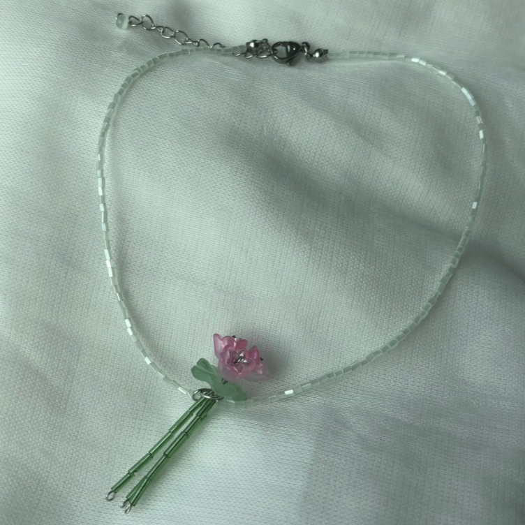 Lotus Bouquet no.3 - สร้อยคอลูกปัดแฮนด์เมด ปรับความยาวได้ สร้อยดอกบัว ดอกบัว ช่อดอกบัว สร้อยคอดอกบัว สร้อยคอช่อดอกบัว