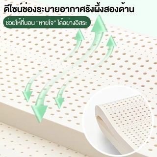 ที่นอนยางพารา 100% ยางฉีดไม่ใช่ยางอัด แก้ปวดหลัง ไม่ยุบง่าย ระบายอากาศดี COD