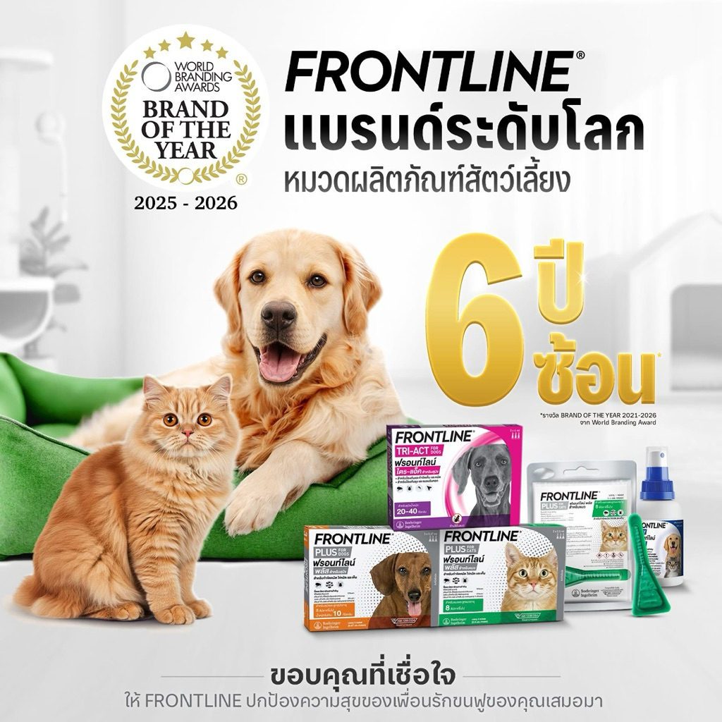 Frontline plus ชนิดหยด กำจัดเห็บหมัด สุนัข-แมว