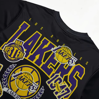 เสื้อยืด เสื้อแขนสั้น Shooting Shirt LAKERS BLACK [ มีไซส์ใหญ่ ]