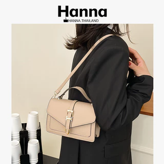 Hanna กระเป๋าสะพายไหล่ ทรงสี่เหลี่ยม ขนาดเล็ก แบบพกพา เข้ากับทุกการแต่งกาย กระเป๋ารุ่น กระเป๋าตังค์ ผู้หญิง หนังกันน้ำ
