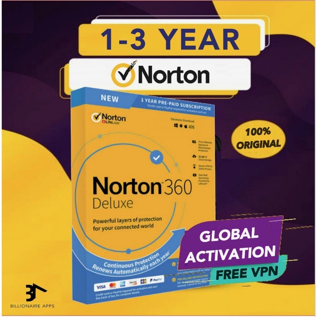 Norton 360 Deluxe Latest Version 1 - 3 Device 3 Year | ORIGINAL ANTIVIRUS LICENSE