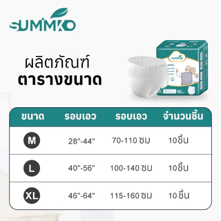 Sumikko ผ้าอ้อมผู้ใหญ่ ซึมซาบเร็ว จัดส่งเร็ว ใช้ได้ทุกเพศและเปลี่ยนได้ง่าย M/L/XL (1 แพ็ค/10 ชิ้น) แบบกางเกง ใส่ง่าย นุ่