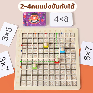 Chokdee เกมกระดานไม้ตัวเลขคูณ99 โปสเตอร์ตารางสูตรคูณ เกมกระดานฝึกสูตร multiplication board
