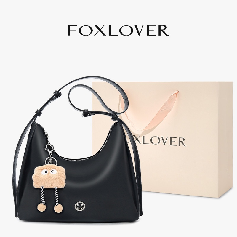 FOXLOVER กระเป๋าสะพายข้างผู้หญิง เรียบง่าย ทันสมัย สายสะพายไหล่ปรับระดับได้