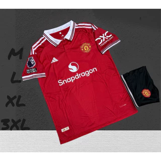 ชุดฟุตบอลชุดกีฬาเสื้อพร้อมกางเกงผ้านิ่มเย็นใส่สบายขนาดไซร้M L XL 3XL