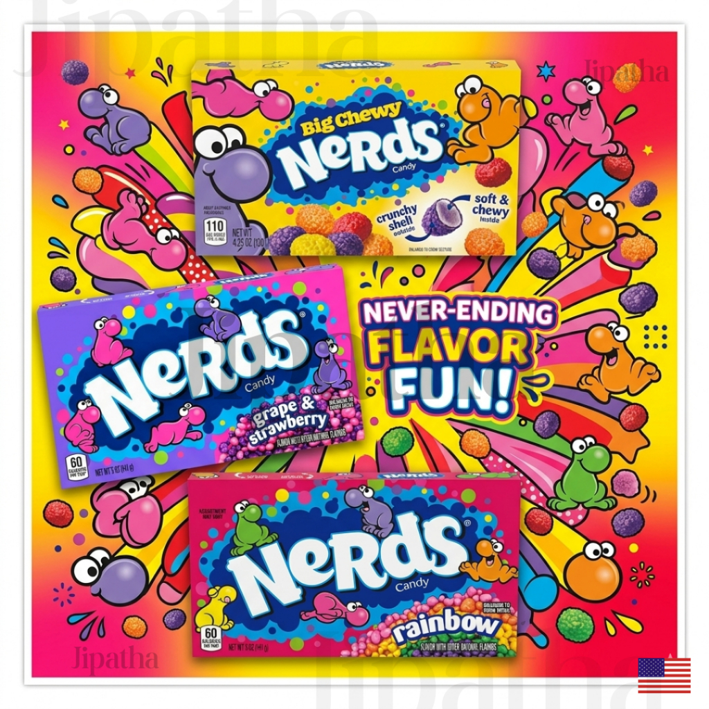Nerds Candy แบบกล่อง ขนาด 120-141 กรัม มี 3 รส สินค้านำเข้าจากอเมริกา