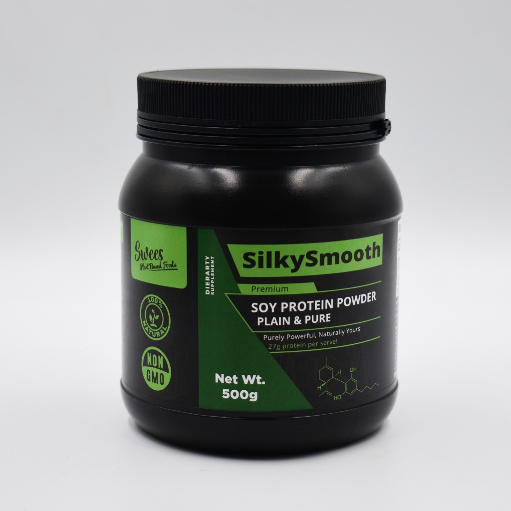 โปรตีนถั่วเหลือง โปรตีนพืช 100% พรีเมียม Soy Protein Powder (Silky Smooth Soy Protein Powder) Vegan 