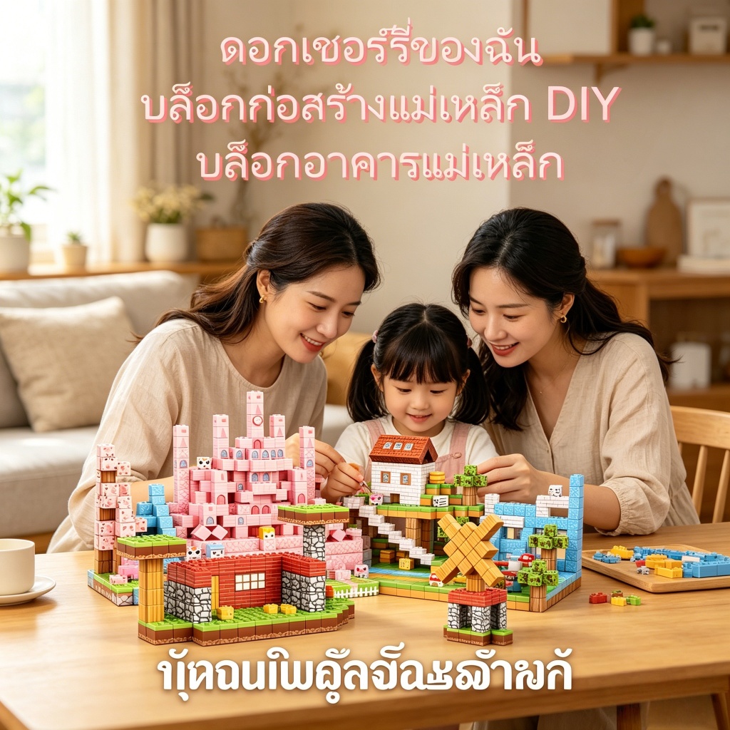 magnetic cube แม่เหล็กสแควร์ บล็อกตัวต่อแม่เหล็กเด็กพลังแม่เหล็ก 8 แ