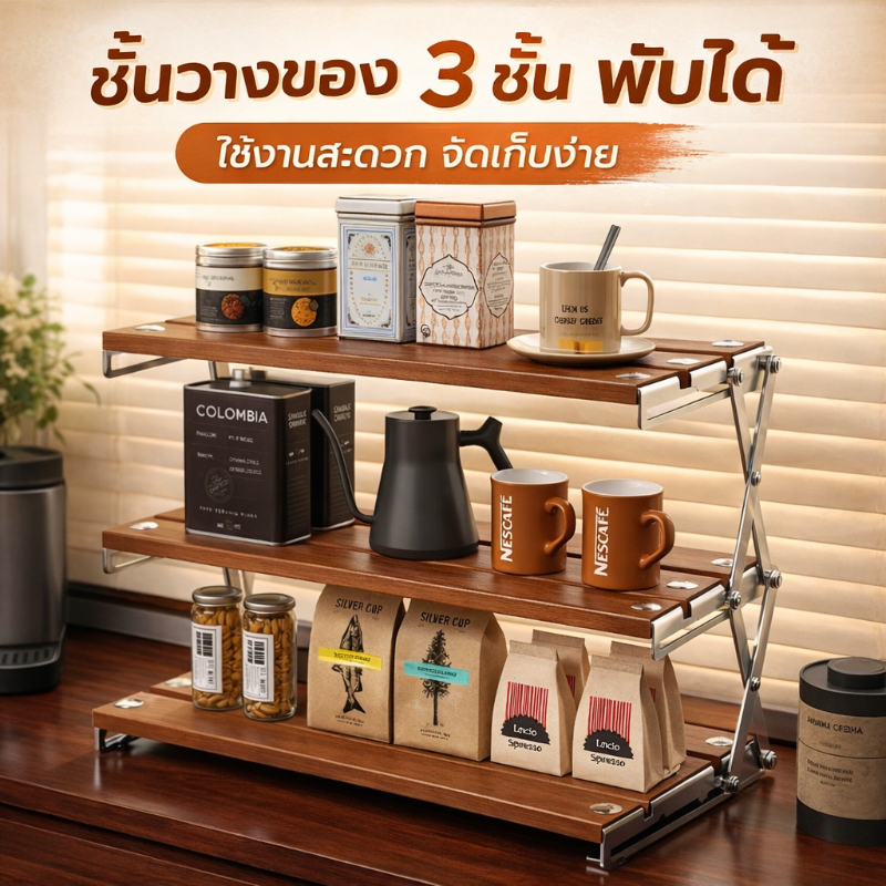 Sweven Home ชั้นวางแก้ว ชั้นวาง ชั้นวางของ วางซ้อนกันได้ ชั้นวางของอเนกประสงค์ แข็งแรงทนทาน ประกอบง่าย shelf
